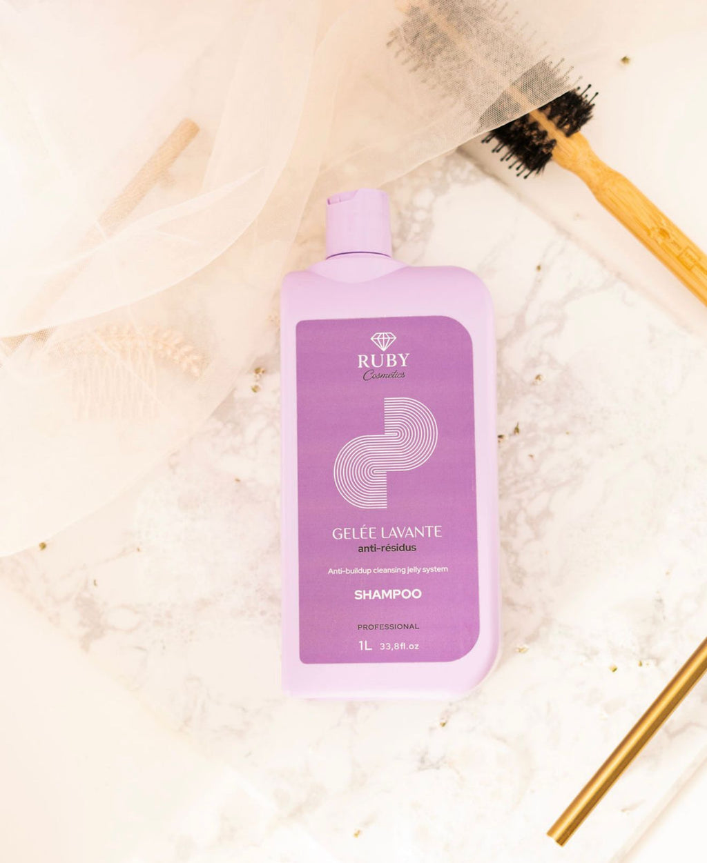 Shampoo Gelée Lavante 1L – Anti-Résidus – Ruby Cosmetics